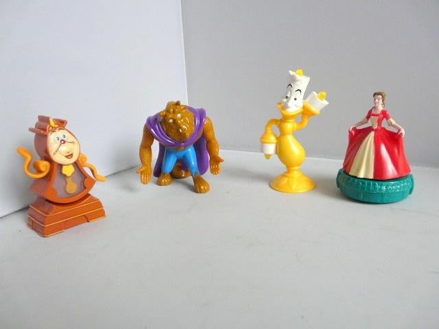 McDonalds 1998 # Belle en het Beest (4 items), Verzamelen, Disney, Ophalen of Verzenden, Assepoester of Belle, Zo goed als nieuw