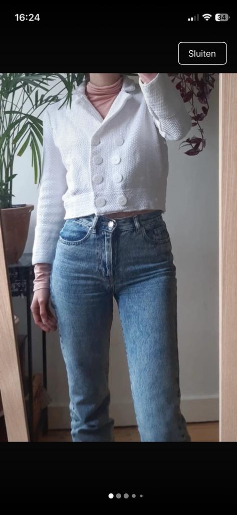Wit gebreid blazer vestje merk Anne Claire , maat M, Maat 38/40 (M), Wit, Ophalen of Verzenden, Zo goed als nieuw