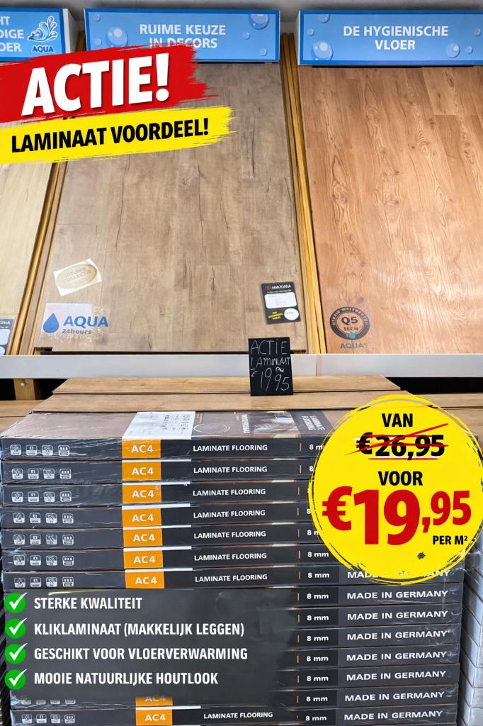 ACTIE!!! Waterbestendig laminaat/flooring, Huis en Inrichting, Stoffering | Vloerbedekking, Ophalen, Bruin, 75 m² of meer, Nieuw