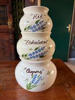 Handgemaakte knoflook, uien en sjalotten pot, Huis en Inrichting, Ophalen of Verzenden, Gebruikt