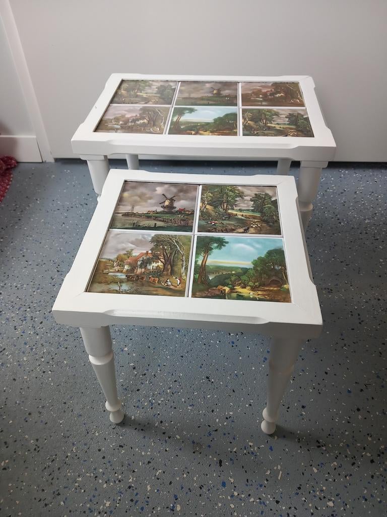 Bijzettafeltjes samen 20 euro, Minder dan 55 cm, Rond, Zo goed als nieuw, Ophalen