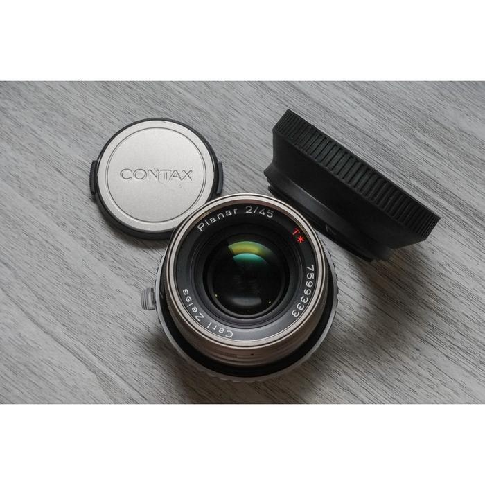 Contax G 45mm f2 met Kipon Adapter Sony, Ophalen, Zo goed als nieuw, Standaardlens