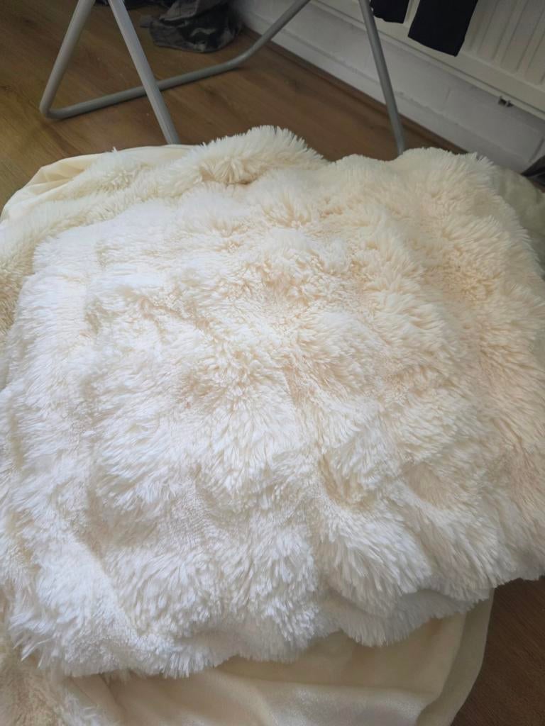 2 plaids 150x200 pompom creme, Ophalen of Verzenden