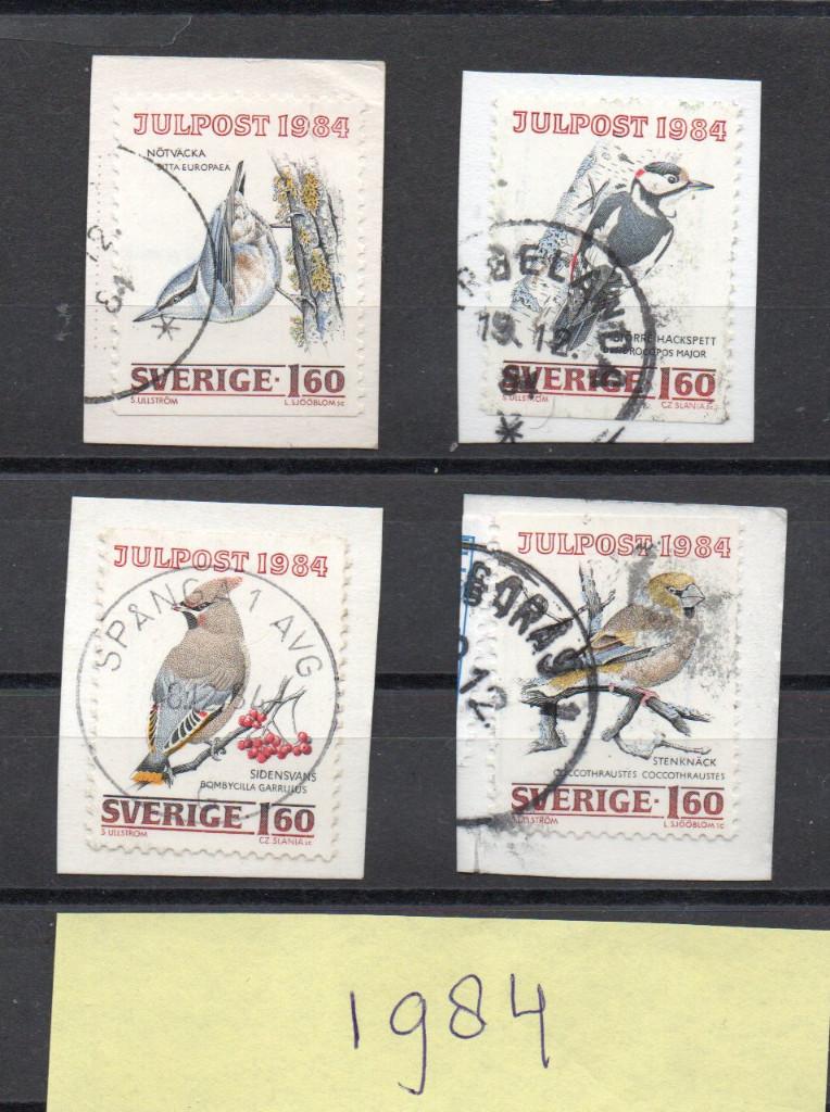 4 Kerstzegels Zweden - Julpost - 1984, Verzenden, Zweden, Gestempeld
