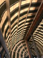 2 Markiezen groen/ecru/blauw - 3.18m en 1.30m breed, Ophalen of Verzenden, Gebruikt, 250 cm tot 450 cm, Markies