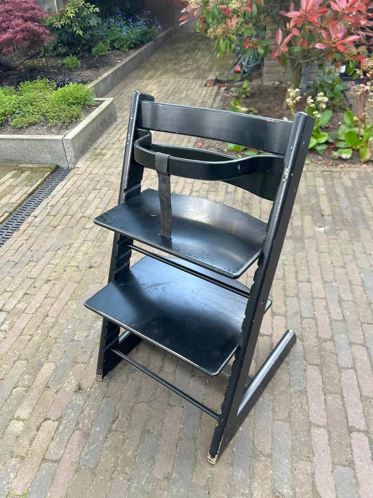 Zwarte Trip Trap stoel, Ophalen, Gebruikt, Meegroeistoel, Aanschuifbaar