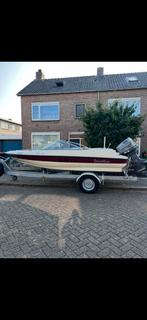 Sensation Speedboot met trailer en buitenboordmoter, Ophalen, Gebruikt, 70 tot 120 pk, 3 tot 6 meter