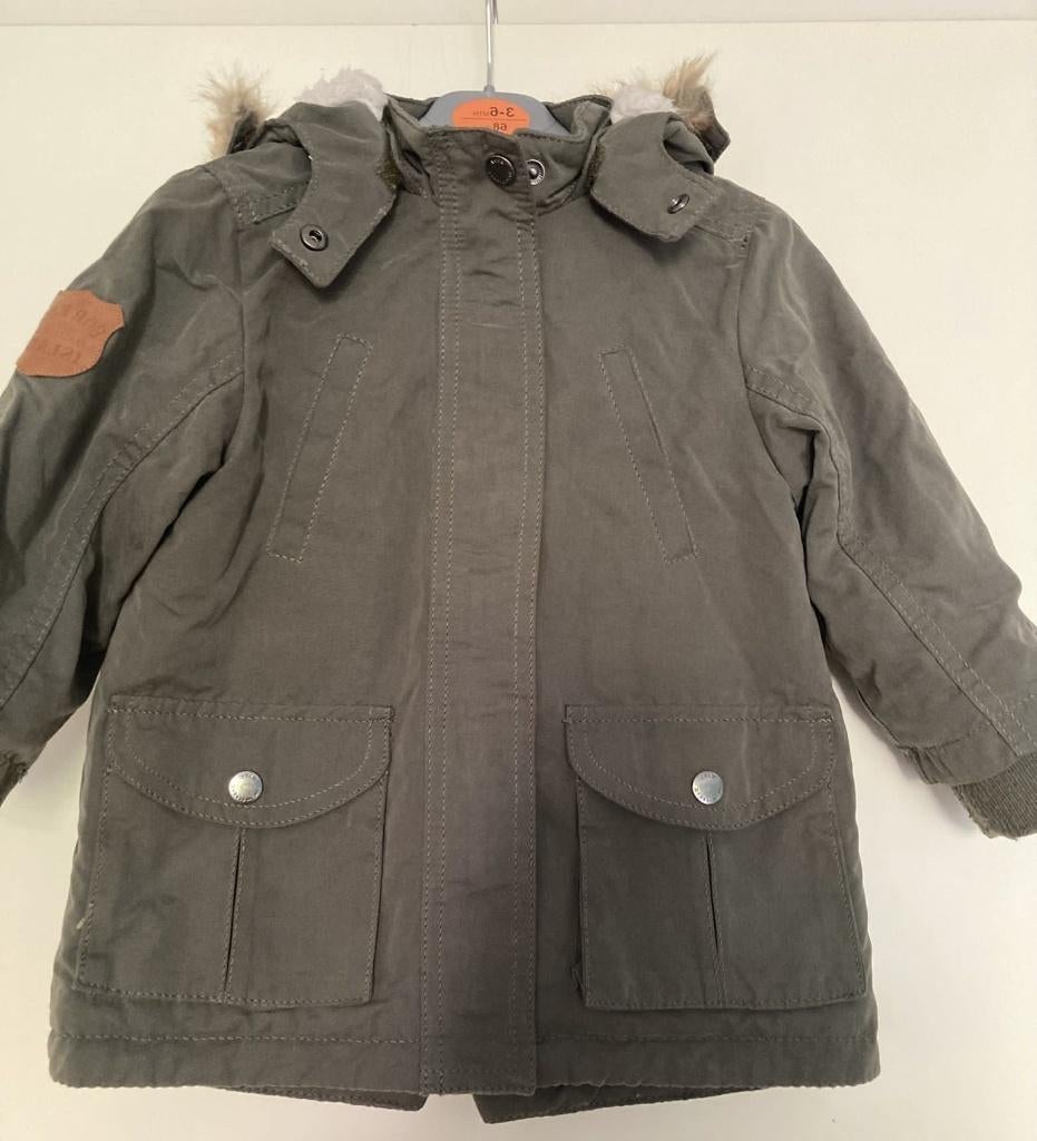 H&M winterjas parka maat 86 groen, Kinderen en Baby's, Babykleding | Maat 86, Gebruikt, Verzenden, H&M, Jasje