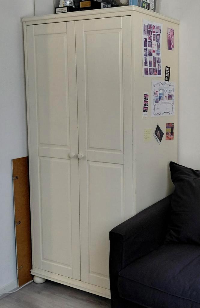 Roomwitte kledingkast - Gebruikt - Afhalen Breda, Huis en Inrichting, Kasten | Kledingkasten, Gebruikt, 150 tot 200 cm, 50 tot 100 cm