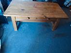 Oud geloogd grenen salontafel, Ophalen, Gebruikt, 100 tot 150 cm, 50 tot 100 cm