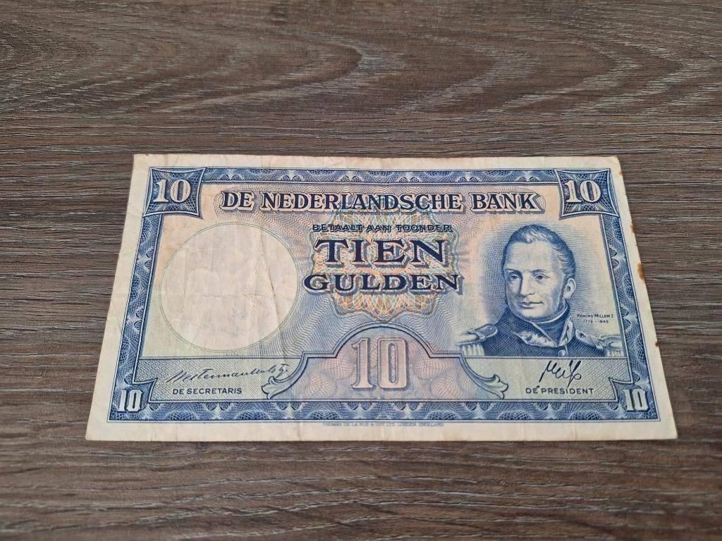 Biljet 10 gulden Willem I / Staatsmijnen, 1945, Postzegels en Munten, Ophalen of Verzenden, 10 gulden