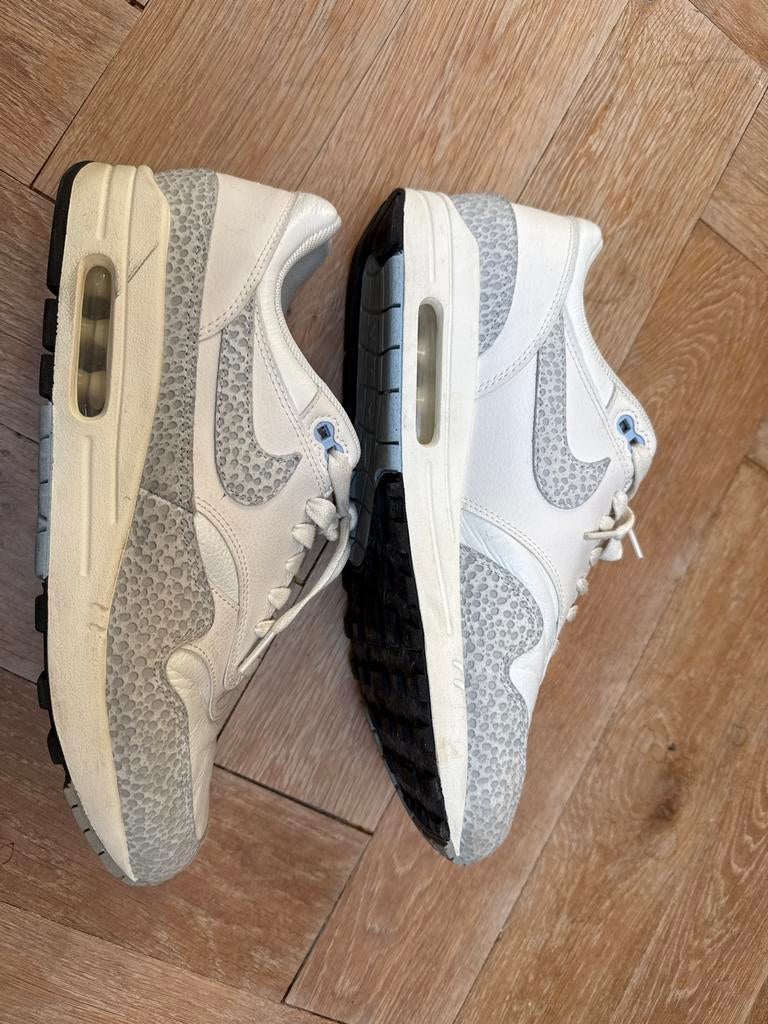 Nike Air Max 1 Safari Summit White 44,5, Ophalen of Verzenden, Gedragen, Wit, Sneakers of Gympen