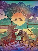 batik doek in lijst 103 x 152 cm, Ophalen of Verzenden, 'T Olde Gre-j, Info@toldegrej.nl, Endepoelstraat 20f Didam