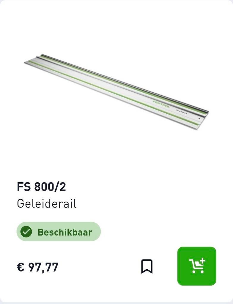 Festool Geleiderail FS 800/2 of FS 1400/2, Invalzaag, Nieuw, Ophalen of Verzenden, 30 tot 70 mm