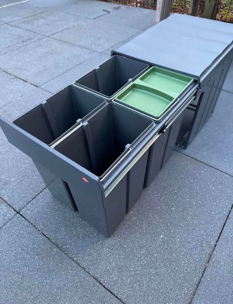 Wesco prullenbak 4 bakken - ideaal voor afvalscheiding, Ophalen, 50 tot 75 cm, 40 liter of meer, Zo goed als nieuw