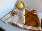poppenkleertjes # Jurkje 32cm -overgooier 30 cm, hoed en sch, Ophalen of Verzenden, Zo goed als nieuw, Babypop