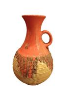 Duits vintage vaas in keramiek., Aardewerk of Porselein, Oranje, Ophalen of Verzenden, Zo goed als nieuw