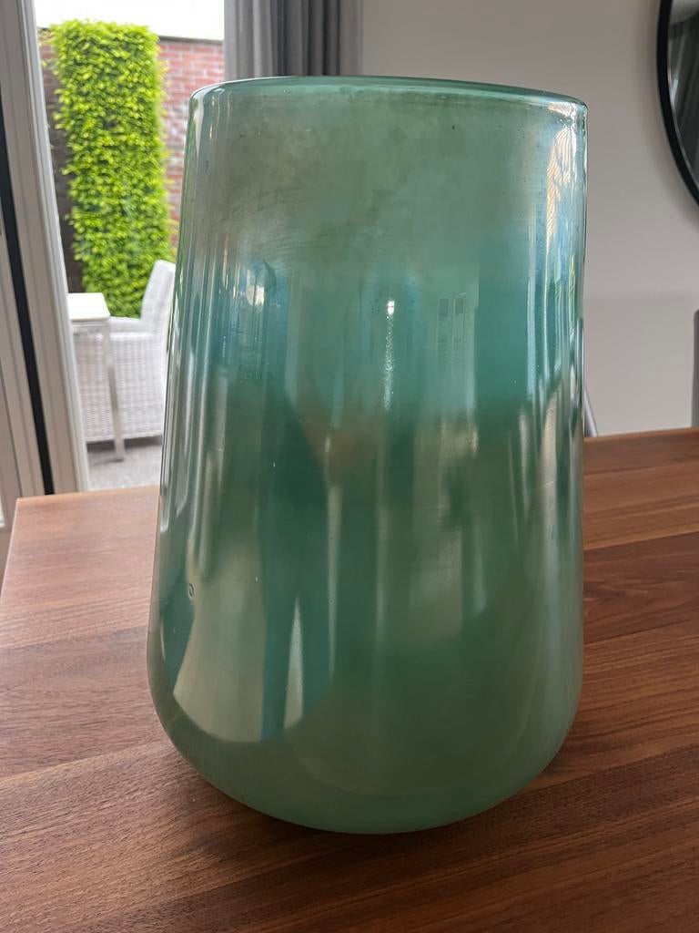 Pols Potten Radium Grote Groene Glazen Vaas, Huis en Inrichting, Woonaccessoires | Vazen, Ophalen of Verzenden, Minder dan 50 cm