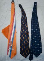3 stropdassen 2 x Amsterdam Stock Exchange AEX 1 x NL+pochet, Verzenden, Zo goed als nieuw, Overige kleuren, Met patroon