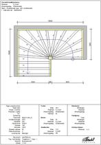 Vuren dubbelkwart trap met uitloop - dubbel geproduceerd, Doe-het-zelf en Verbouw, Ophalen, Nieuw, Trap, 2 tot 4 meter