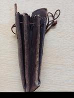 Leren bruin geldbuideltje 18 cm., Hobby en Vrije tijd, Kostuums, Theaterbenodigdheden en LARP, Ophalen of Verzenden, Gebruikt