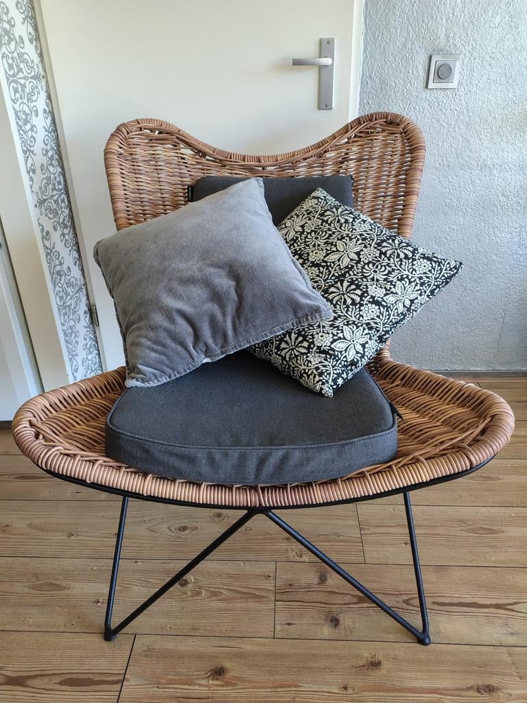 Sediamo Horecameubilair Rotan Chill Stoel Zwart Metaal, Zwart, Zo goed als nieuw, Metaal, Eén