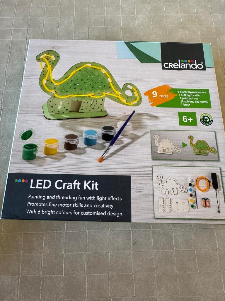 Crelando led craft kit dinosaurus, Ophalen of Verzenden, Zo goed als nieuw