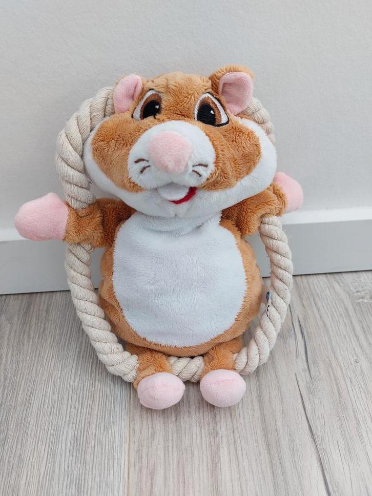 Knuffel hamster Ah Albert Heijn dierendag touw L1634, Kinderen en Baby's, Speelgoed | Knuffels en Pluche, Zo goed als nieuw, Overige typen