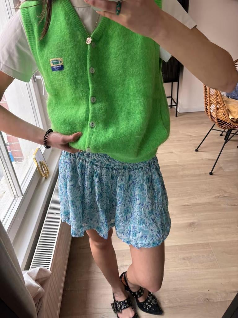 Anna + Nina Blauw bloemen rokje - Maat m, Maat 38/40 (M), Blauw, Ophalen of Verzenden, Zo goed als nieuw