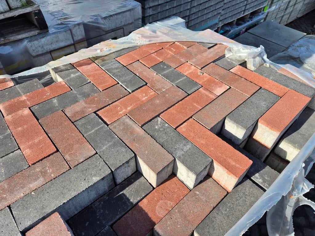 73m Waaltjes drie kleur tuinpad oprit terras dikformaat, Tuin en Terras, Tegels en Klinkers, Klinkers, Nieuw, Ophalen of Verzenden