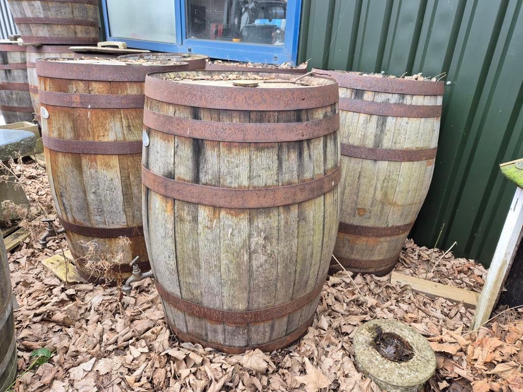 Nog 6 regentonnen 190L barrel atelier wiskeyvat nu €125,-, Tuin en Terras, Regentonnen, Ophalen, Met kraantje, 150 liter of meer