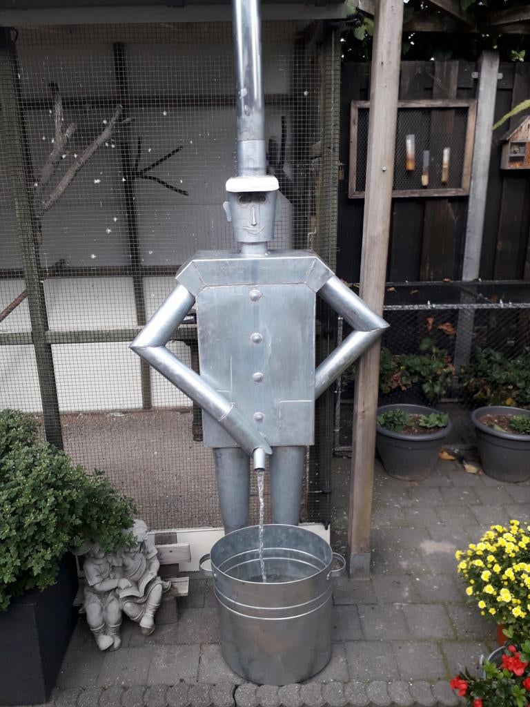Handgemaakte zinken waterman, Tuin en Terras, Minder dan 75 liter, Ophalen, Nieuw, Overige materialen
