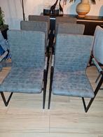 Set van 6 grijze eetkamerstoelen met armleuningen, Ophalen, Zo goed als nieuw, Stof, Vijf, Zes of meer stoelen