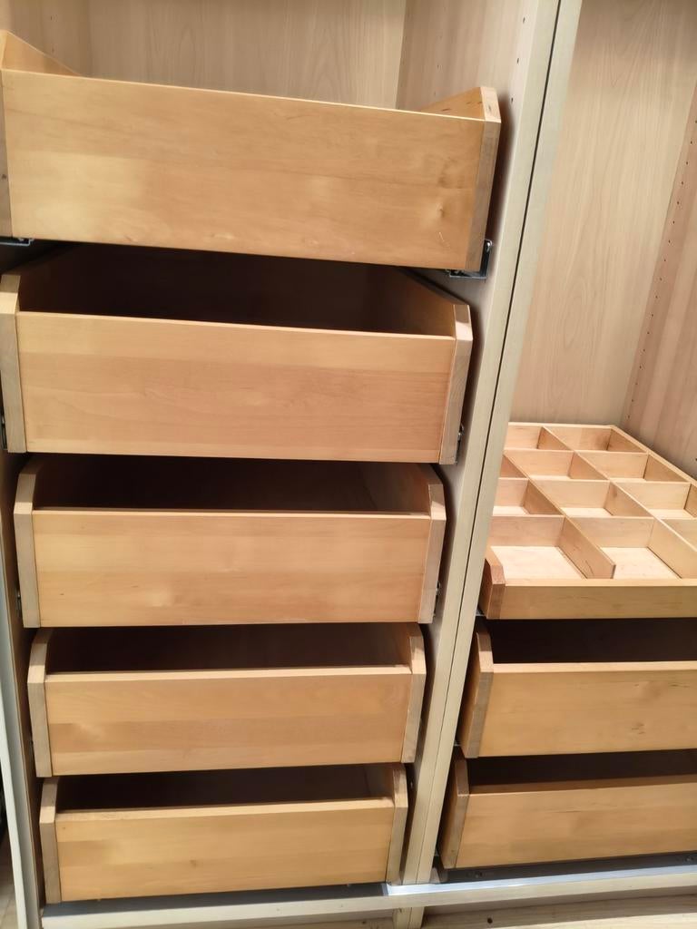 IKEA Pax 7 houten fineer lades 50 cm breed, kleding kast, Overige houtsoorten, Gebruikt, 1 of 2 laden, Modern, Functioneel