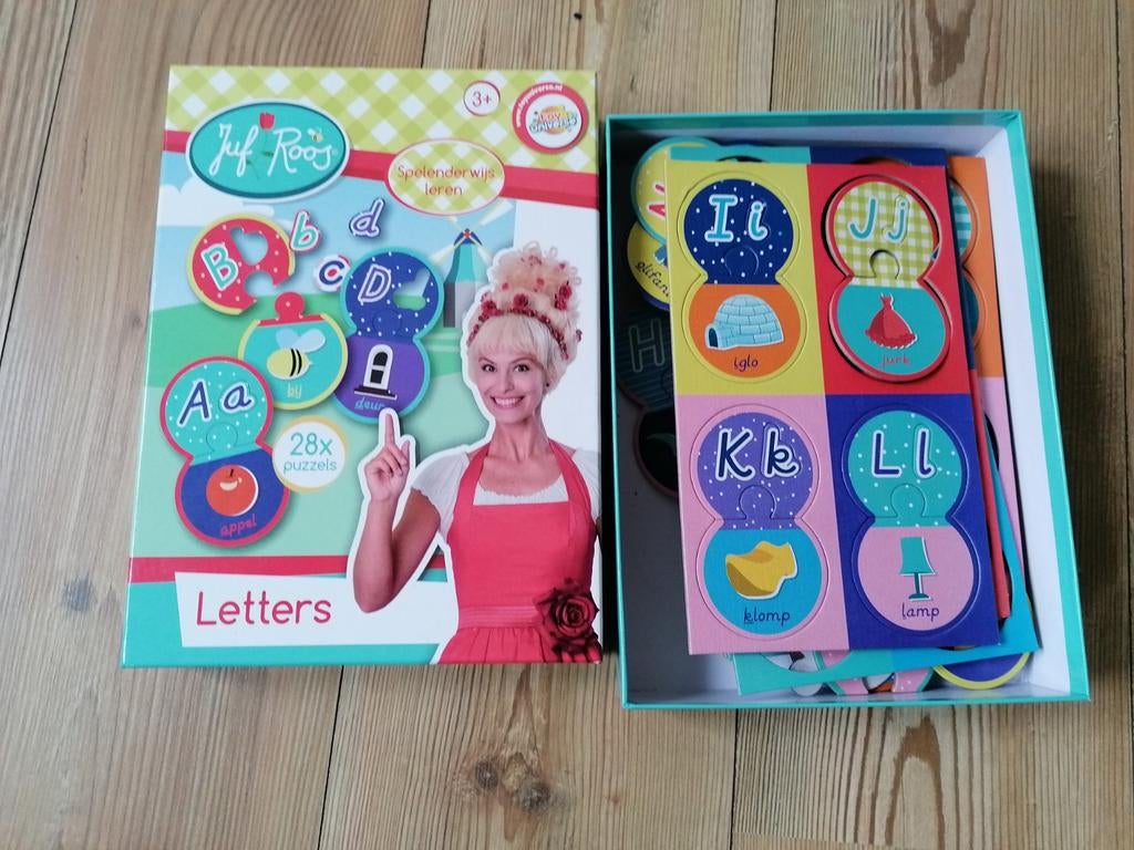 Puzzel van juf Roos, letters, zgan, Ophalen of Verzenden, 10 tot 50 stukjes, Zo goed als nieuw