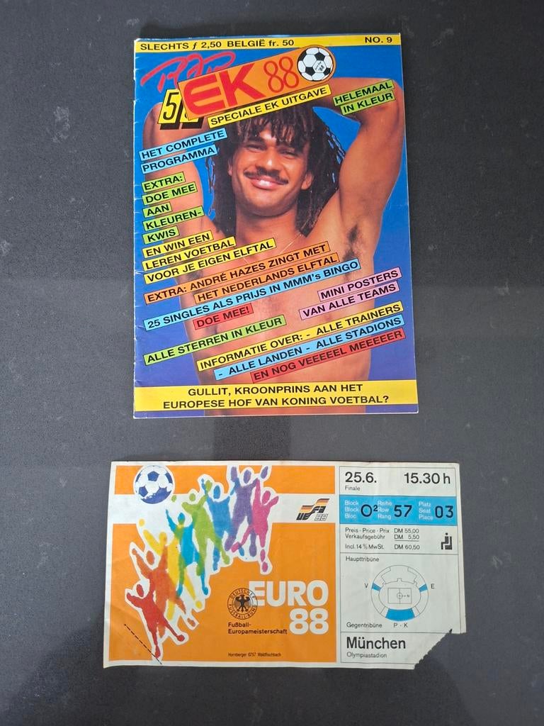 Finale kaart EK 1988 plus programmaboekje, Ophalen of Verzenden, Gebruikt, Overige binnenlandse clubs, Overige typen