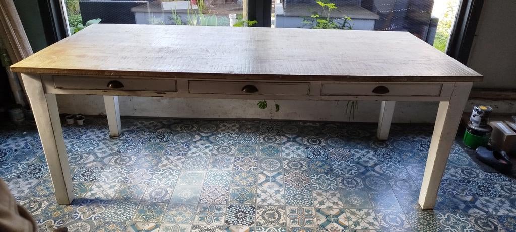 Rivièra Maison eettafel 2,10 x 0,90, Ophalen, Gebruikt, 200 cm of meer, 50 tot 100 cm
