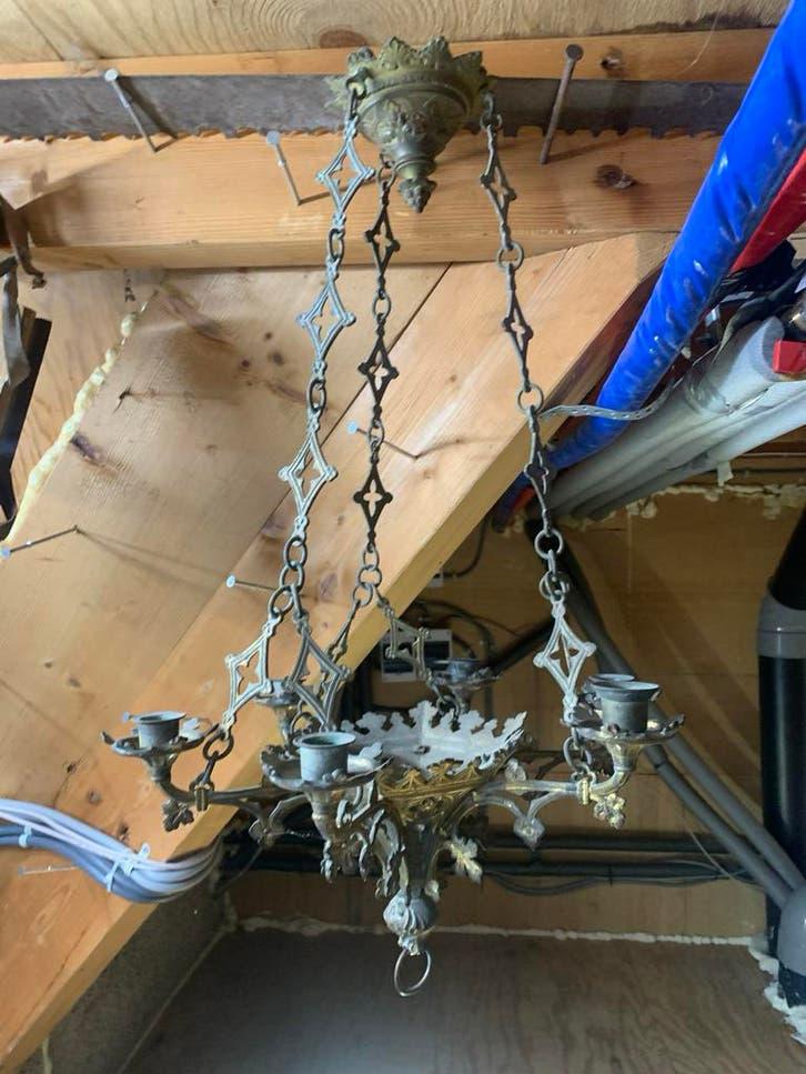 Antieke kaarsenlamp - Gotische Stijl, Ophalen of Verzenden