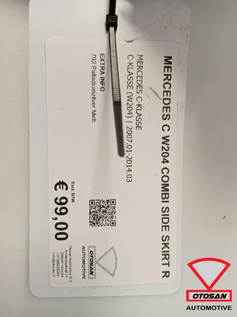 Mercedes C W204 Combi Side Skirt Rechts 792 Palladiumzilver, Gebruikt, Mercedes-Benz AG, Mercedes-Benz, Links