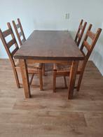 Handgemaakte boereneiken eethoek. GRATIS!!, Huis en Inrichting, Ophalen, 4 tot 6 stoelen