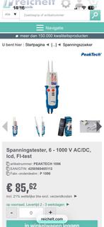 Peaktech 1096 Spanningstester - Nieuw in doos, Ophalen of Verzenden, Nieuw, Elektriciteit