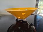 Vintage grote gele metalen design fruitschaal, Ophalen of Verzenden