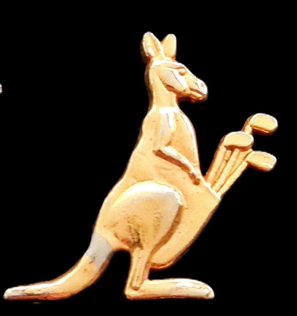 Golf kangaroo pin- goudkleurig, Verzenden, Nieuw, Transport, Speldje of Pin