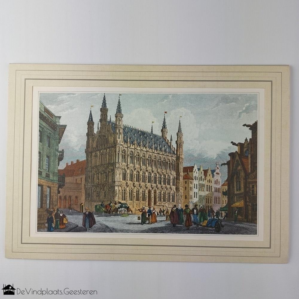 Oud Europese Steden - hangmap met 12 prenten, Ophalen of Verzenden, Zo goed als nieuw, Europa