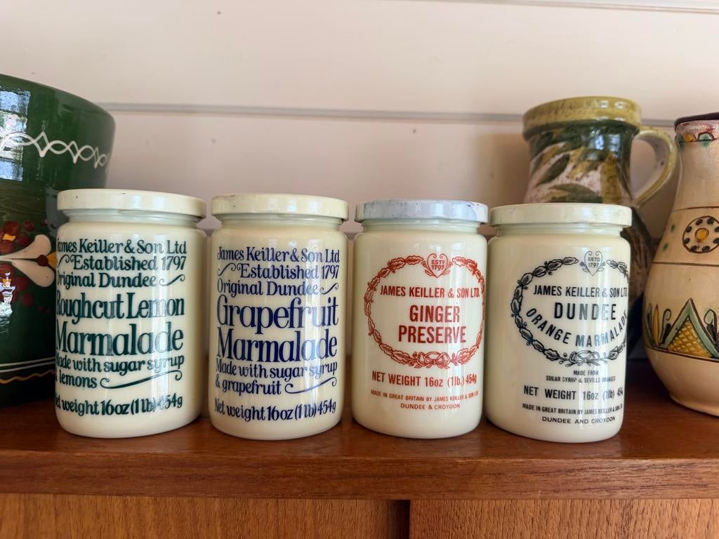 Vintage Keiller's jampotten melkglas, Ophalen