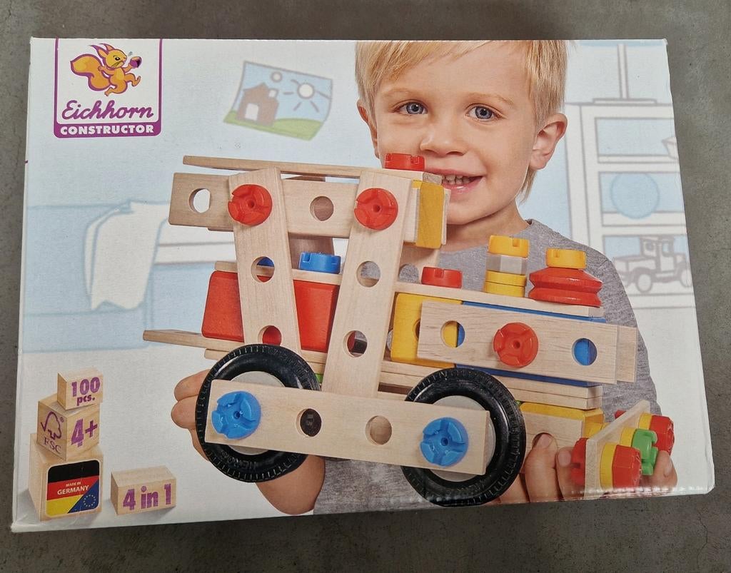 Eichhorn Constructor 4-in-1 Houten Bouwset, Ophalen of Verzenden, Nieuw, Overige merken