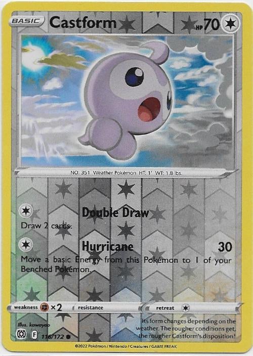 Brilliant Stars,  Castform [reverse] 116/172, Verzenden, Nieuw, Losse kaart