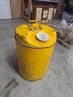 Gele metalen vintage olievat, Ophalen of Verzenden