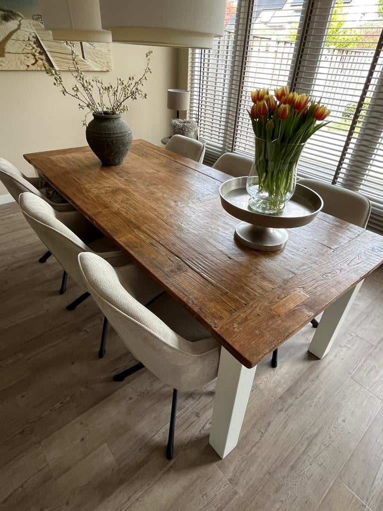 Teak houten tafel, Huis en Inrichting, Tafels | Eettafels, Ophalen, Gebruikt, 100 tot 150 cm, Teakhout