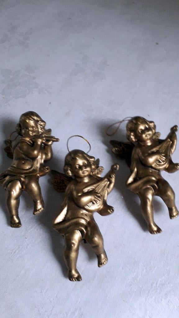 3 GOUDKLEURIGE ENGELTJES, Antiek en Kunst, Curiosa en Brocante, Ophalen of Verzenden